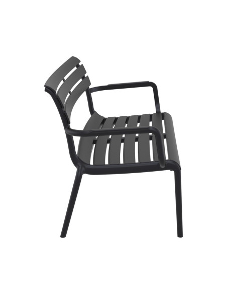 Banc en résine PARIS LOUNGE noir renforcé fibre de verre