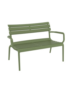 Banc en résine PARIS LOUNGE vert olive renforcé fibre de verre