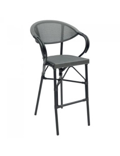 Fauteuil haut en aluminium MODENE brown assise et dossier textylène 2