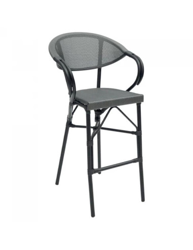 Fauteuil haut en aluminium MODENE black/silver assise et dossier textylène