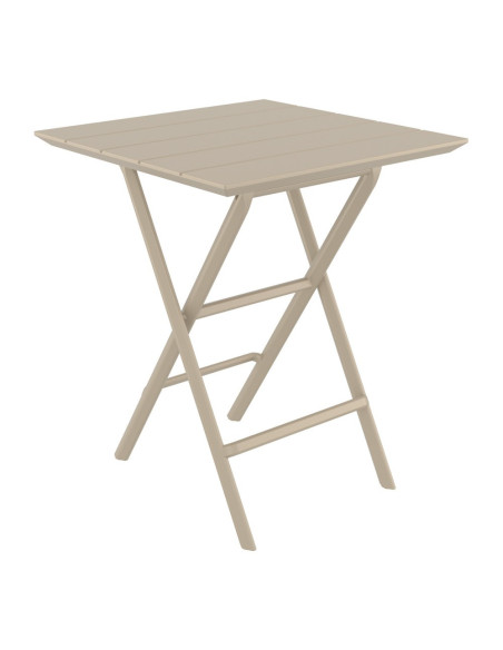 Table pliante en résine HELEN taupe