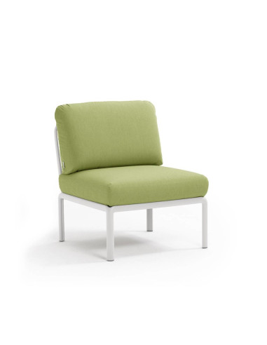 Chauffeuse en résine KOMODO blanc renforcé en fibre de verre avec coussin avocado