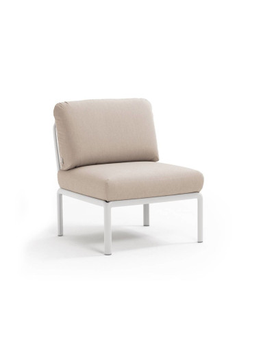 Chauffeuse en résine KOMODO blanc renforcé en fibre de verre avec coussin canvas