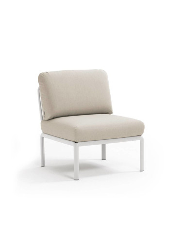 Chauffeuse en résine KOMODO blanc renforcé en fibre de verre avec coussin panama