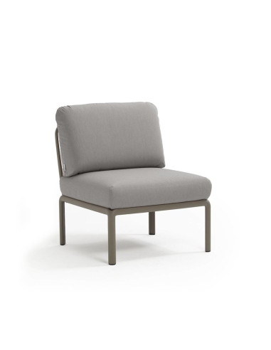 Chauffeuse en résine KOMODO taupe renforcé en fibre de verre avec coussin grigio