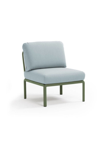 Chauffeuse en résine KOMODO vert agave renforcé en fibre de verre avec coussin ghiaccio