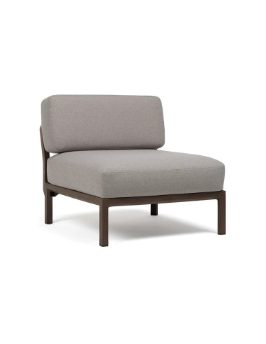 Chauffeuse en résine MAXIMO sans accoudoir renforcé fibre de verre avec coussin structure coloris terra coussin lava