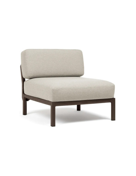 Chauffeuse en résine MAXIMO sans accoudoir renforcé fibre de verre avec coussin structure coloris terra coussin perla
