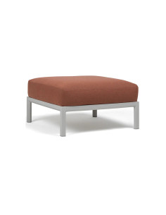 Pouf en résine MAXIMO renforcé fibre de verre avec coussin cannella structure gesso