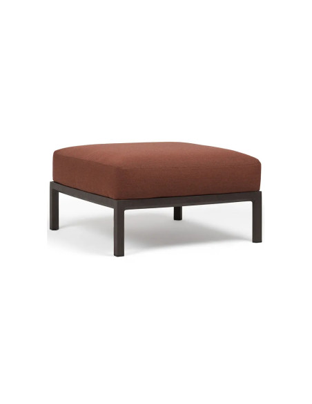 Pouf en résine MAXIMO renforcé fibre de verre avec coussin cannella structure terra