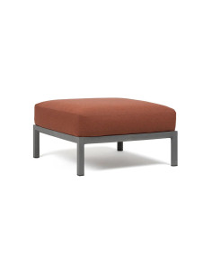 Pouf en résine MAXIMO renforcé fibre de verre avec coussin cannella structure gesso 2