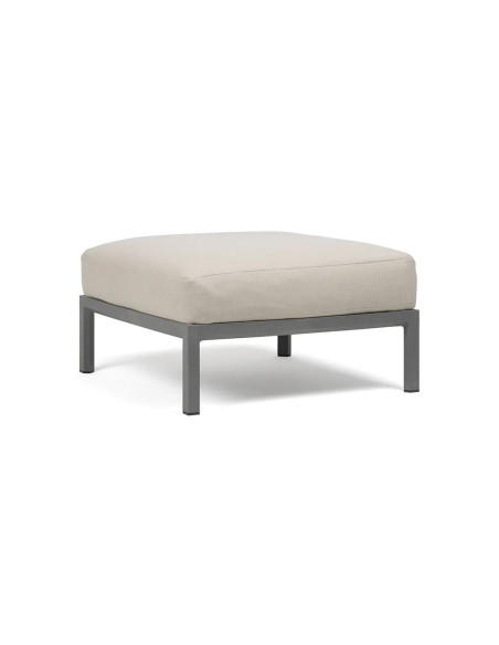 Pouf en résine MAXIMO renforcé fibre de verre avec coussin perla structure basalto