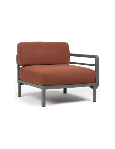 Chauffeuse en résine MAXIMO avec 1 accoudoir renforcé fibre de verre avec coussin perla structure gesso 2