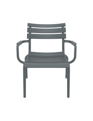 Fauteuil bas en résine PARIS dark grey renforcé fibre de verre