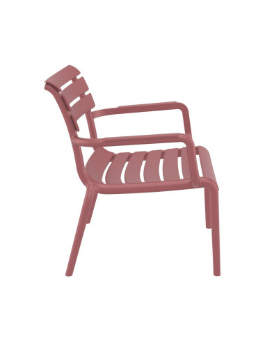 Fauteuil bas en résine PARIS marsala renforcé fibre de verre
