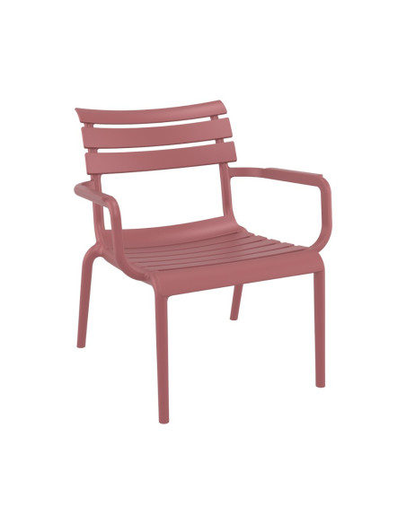 Fauteuil bas en résine PARIS marsala renforcé fibre de verre