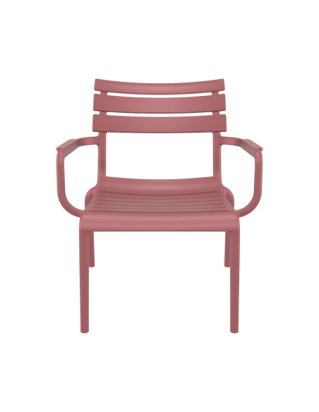 Fauteuil bas en résine PARIS marsala renforcé fibre de verre