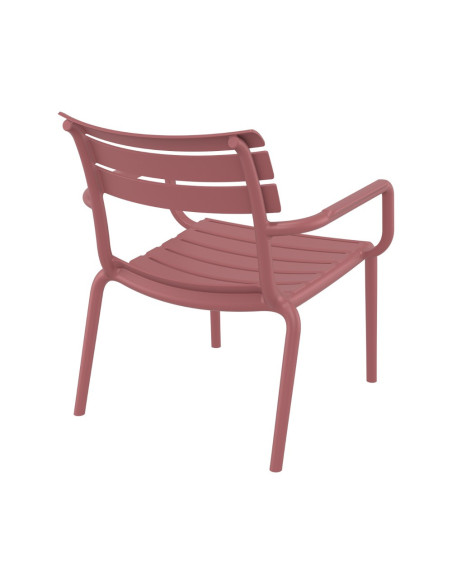 Fauteuil bas en résine PARIS marsala renforcé fibre de verre