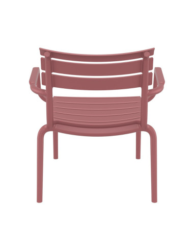 Fauteuil bas en résine PARIS marsala renforcé fibre de verre