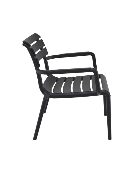 Fauteuil bas en résine PARIS noir renforcé fibre de verre