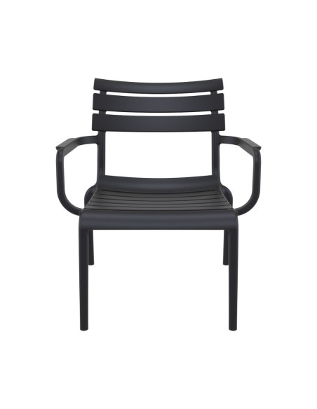 Fauteuil bas en résine PARIS noir renforcé fibre de verre