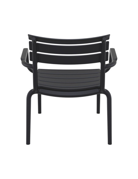 Fauteuil bas en résine PARIS noir renforcé fibre de verre