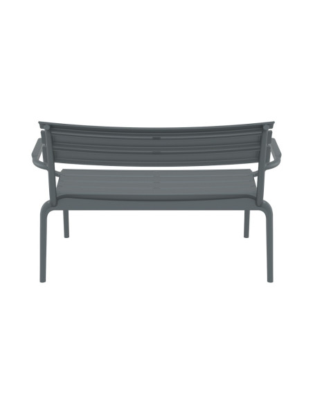 Banc en résine PARIS LOUNGE dark grey renforcé fibre de verre