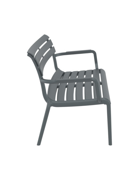 Banc en résine PARIS LOUNGE dark grey renforcé fibre de verre
