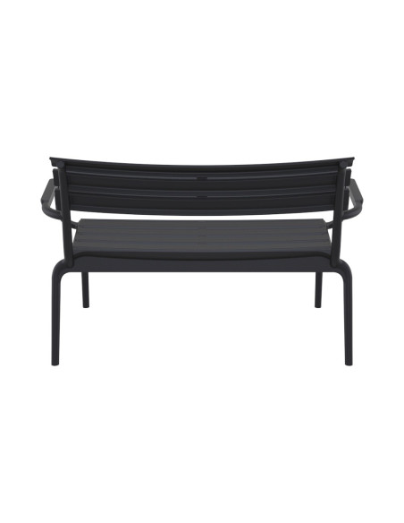Banc en résine PARIS LOUNGE noir renforcé fibre de verre