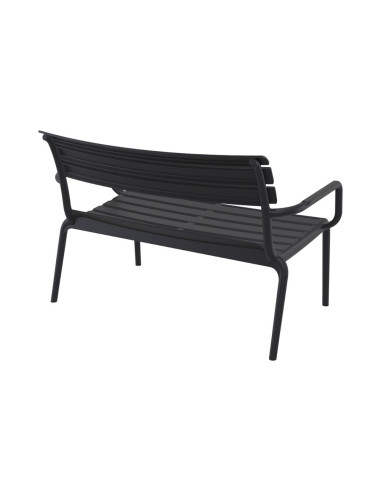 Banc en résine PARIS LOUNGE noir renforcé fibre de verre