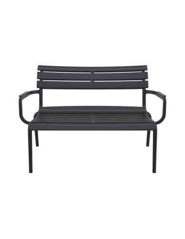 Banc en résine PARIS LOUNGE noir renforcé fibre de verre
