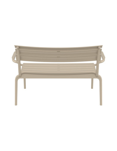 Banc en résine PARIS LOUNGE taupe renforcé fibre de verre
