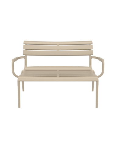 Banc en résine PARIS LOUNGE taupe renforcé fibre de verre