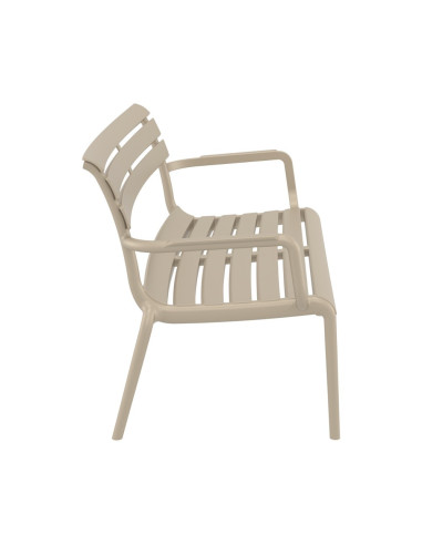 Banc en résine PARIS LOUNGE taupe renforcé fibre de verre
