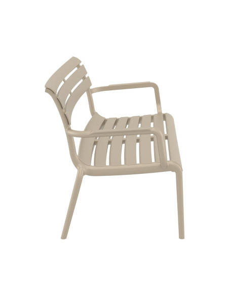 Banc en résine PARIS LOUNGE taupe renforcé fibre de verre
