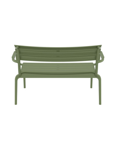 Banc en résine PARIS LOUNGE vert olive renforcé fibre de verre