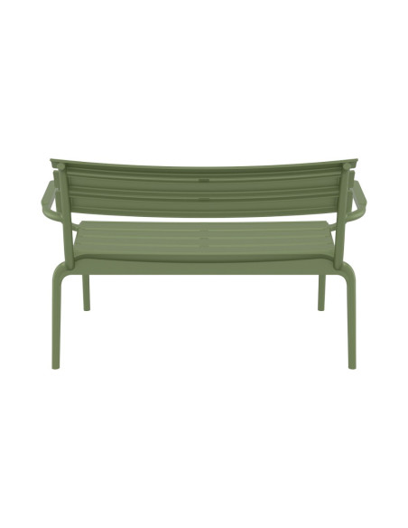 Banc en résine PARIS LOUNGE vert olive renforcé fibre de verre