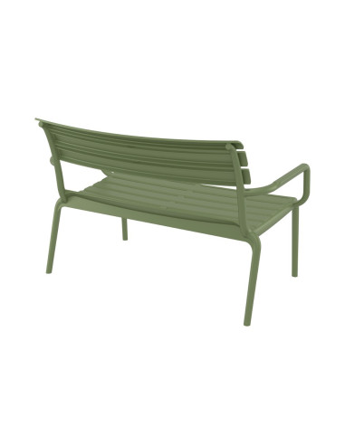 Banc en résine PARIS LOUNGE vert olive renforcé fibre de verre