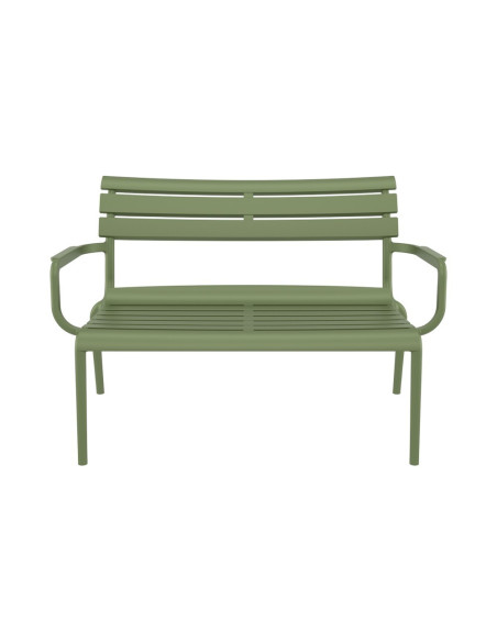 Banc en résine PARIS LOUNGE vert olive renforcé fibre de verre