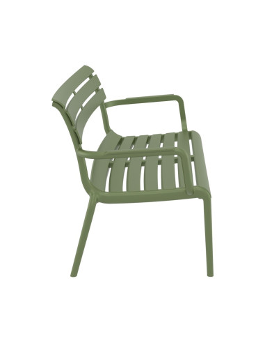 Banc en résine PARIS LOUNGE vert olive renforcé fibre de verre