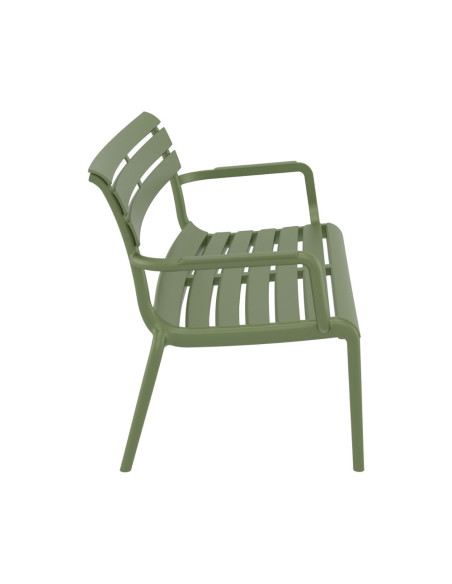 Banc en résine PARIS LOUNGE vert olive renforcé fibre de verre