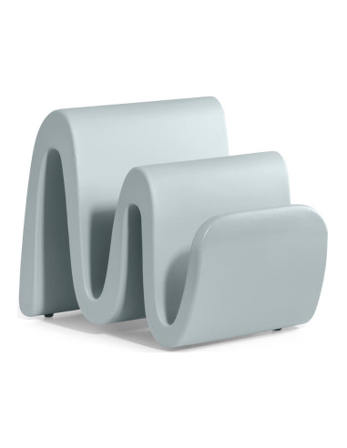 Porte-revues en résine WAVE rotomoulé traitement anti-UV gris clair acquamarina
