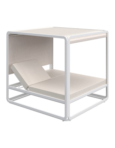 Lounge IBIZA XL blanc en aluminium avec coussins
