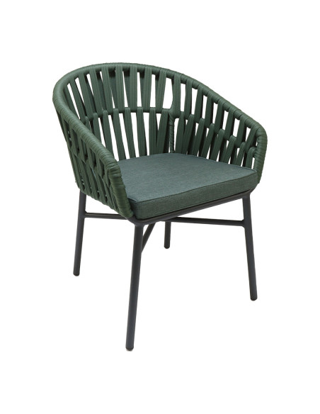 Fauteuil en aluminium JAKARTA tissu rope vert