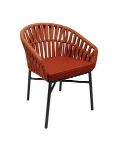 Fauteuil en aluminium JAKARTA tissu rope terracotta