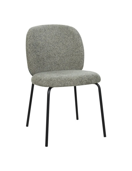 Chaise AKITA en métal noir assise et dossier tapissés venus forest