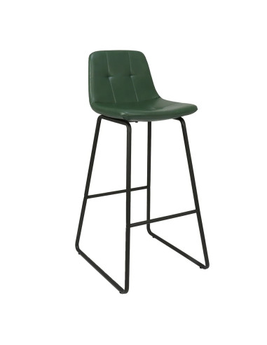 Chaise haute en métal anthracite LOVE assise et dossier capitonnés vert