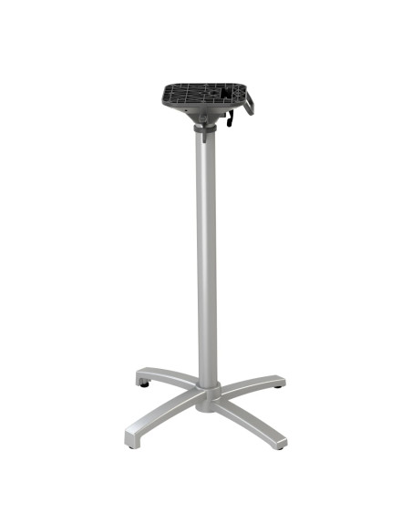 Pieds de table mange-debout en aluminium PETRA encastrable et basculant silver