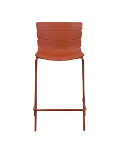 Chaise haute ROMA structure acier et coque polypropylène terracotta foncé 2