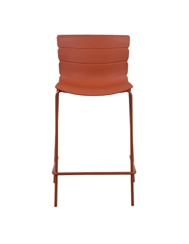 Chaise haute ROMA structure acier et coque polypropylène terracotta foncé